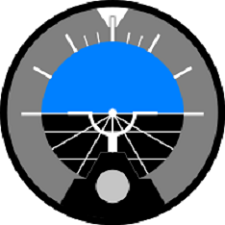 Indicateur d’attitude pour avion : dessin simple d’un avion au milieu d’au cadran