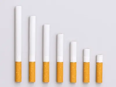 Graphique montrant la diminution progressive des cigarettes - progrès habitudes tabac
