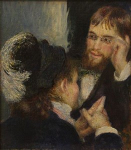 Tableau de Renoir : un homme et une femme discutent.