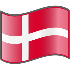 Le drapeau danois : une croix blanche avec 4 quartiers rouges.