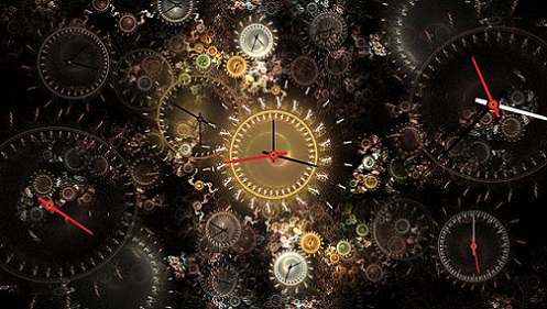 Plusieurs cadrans d’horloge présentés les uns sur les autres.