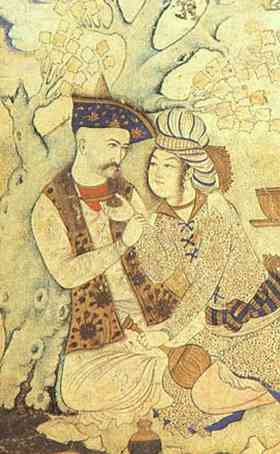 Dessin ancien de Shah Abbas 1e, le premier empereur des Perses