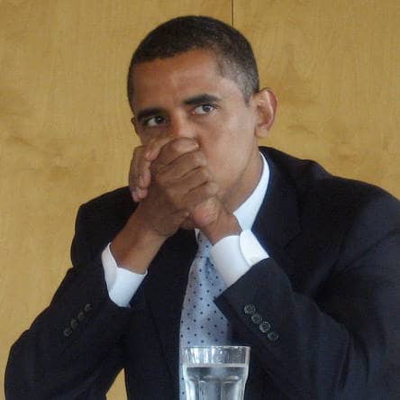 Portrait de Barack Obama inquiet