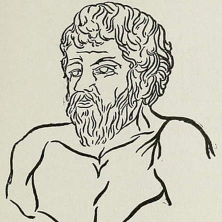 Dessin simple du buste de Socrate
