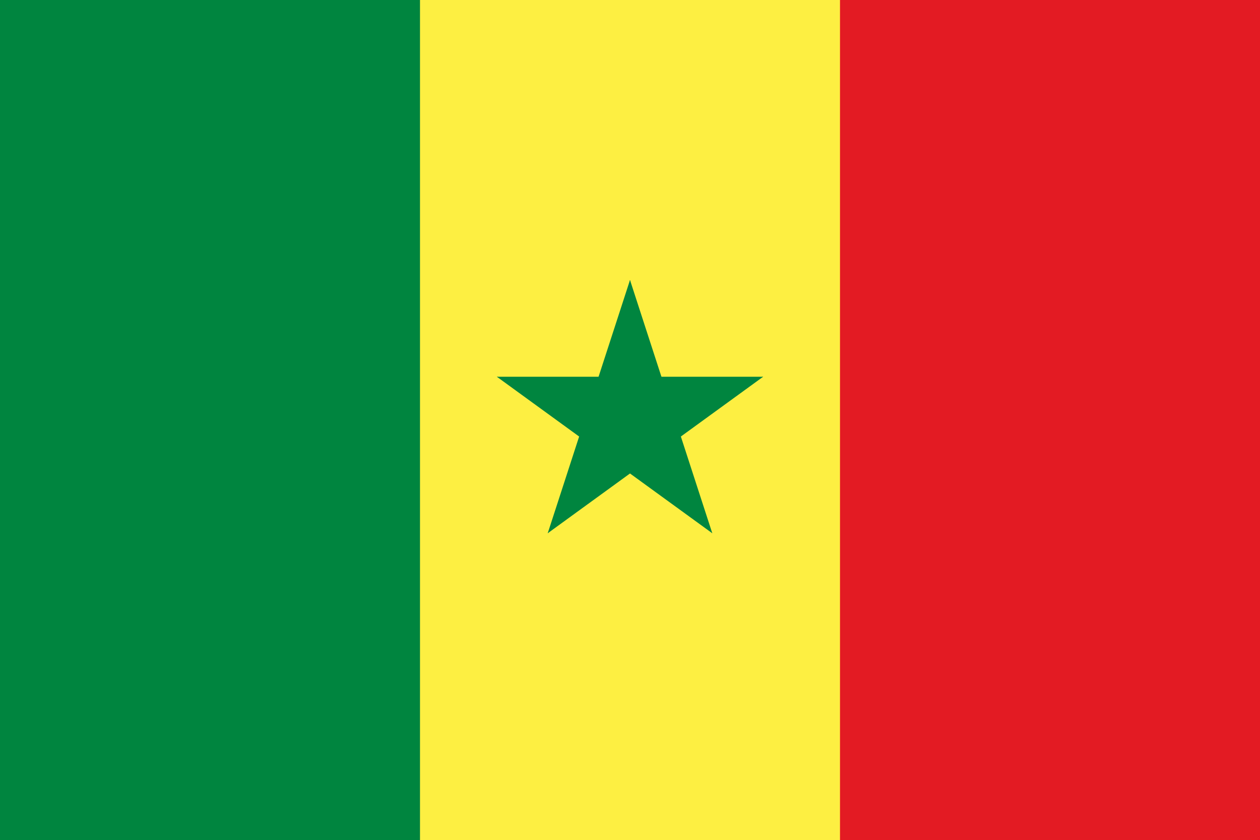 3 bandes verticales et égales, de couleur verte, or et rouge. Il porte, en vert, au centre de la bande or, une étoile à 5 branches.