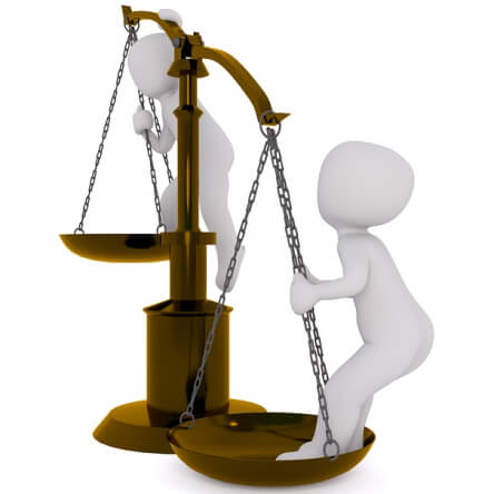 Balance à plateau déséquilibrée