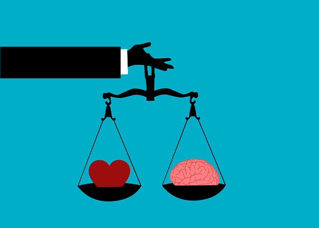 Équilibre entre le cœur et le cerveau via une balance à plateau