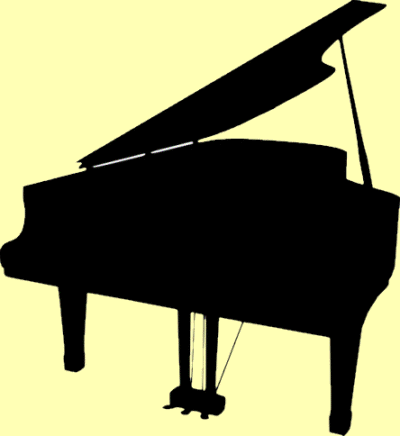 Dessin noir et blanc d’une piano