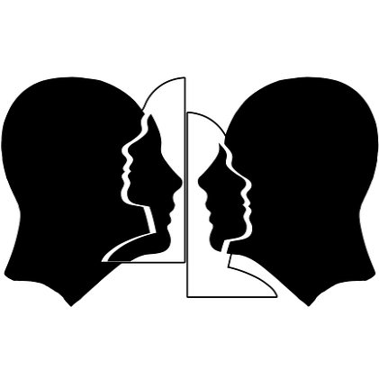 Silhouette de 2 têtes qui se chevauchent.