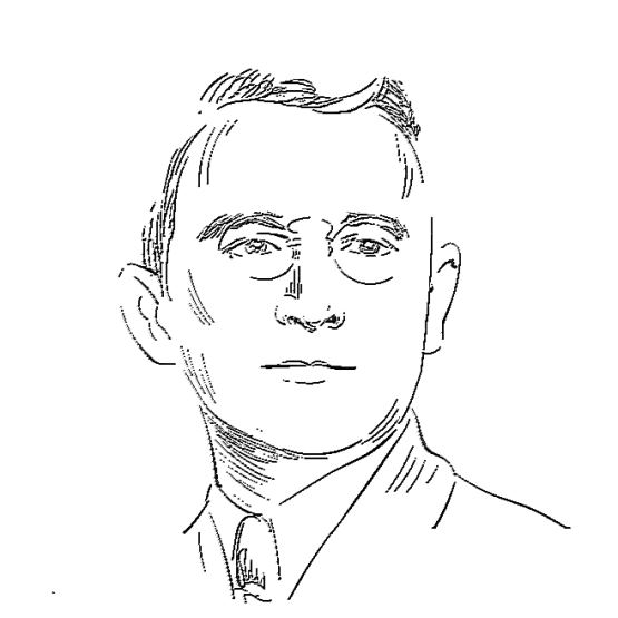Dessin simple du buste de Dale Carnegie