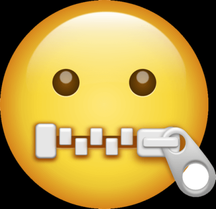 Dessin simple d’un visage fermé avec un fermeture éclair.