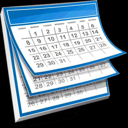 Tablette de calendrier contenant plusieurs moins