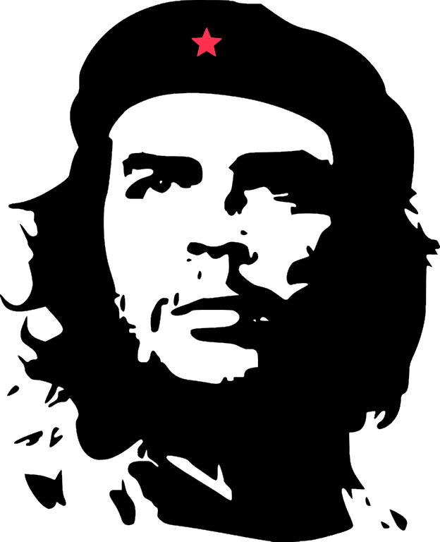 Visage noir et blanc de Che Guevara