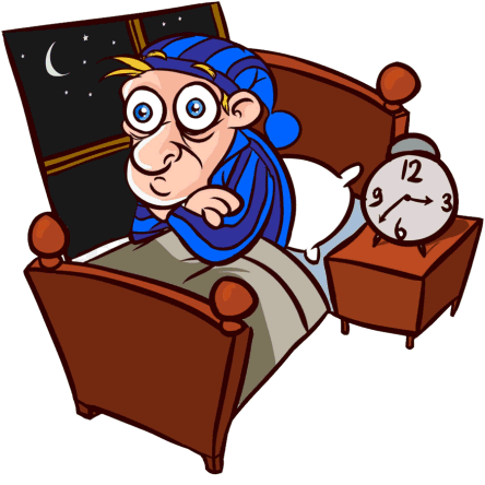 Un homme éveillé au milieu de la nuit.