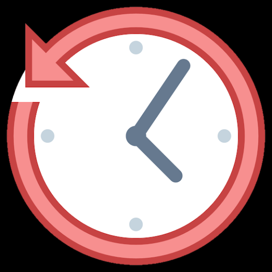 Horloge dont les aiguilles reculent.