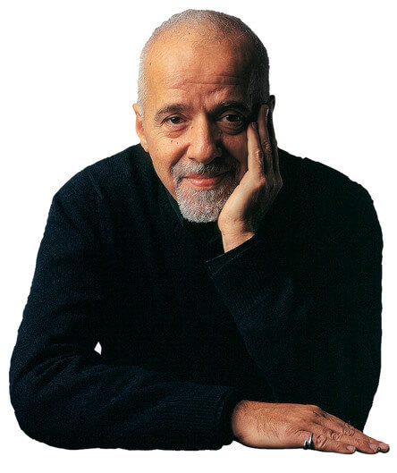  Buste de Paulo Coelho la main sur le menton 