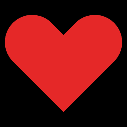 Dessin d’un coeur de couleur rouge vif 
