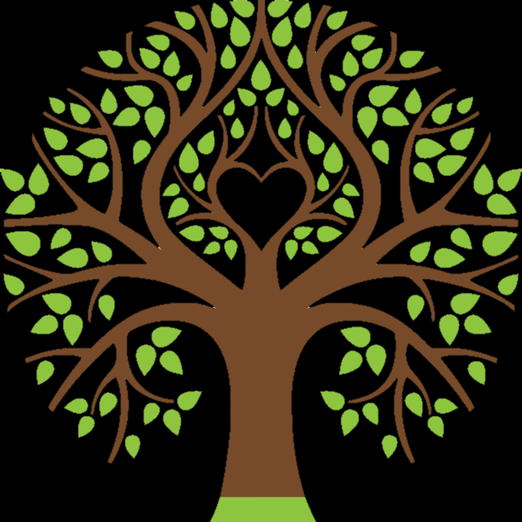 Dessin d'un arbre aux branches brunes et aux feuilles vertes