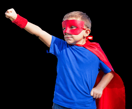 Un gamin déguisé en superman