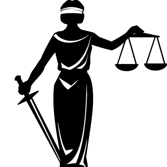 Une statue féminine réprésentant la justice a les yeux bandé.