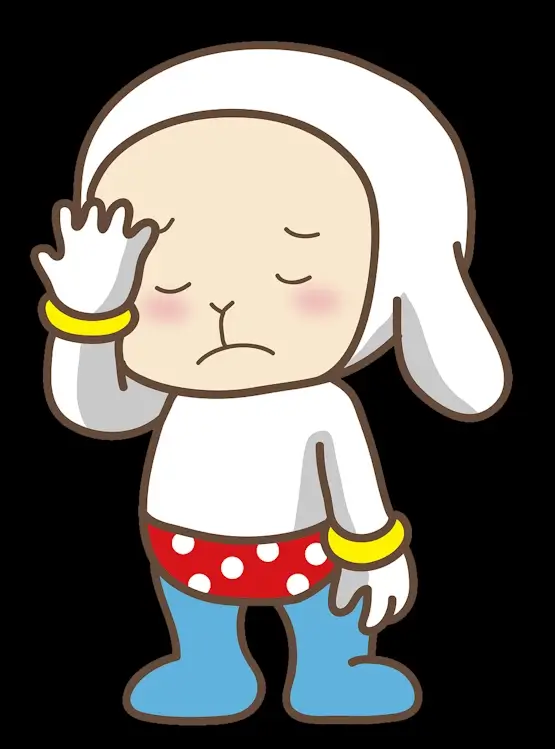 Dessin simpliste d'un enfant qui exprime son regret en mettant la main sur son visage.