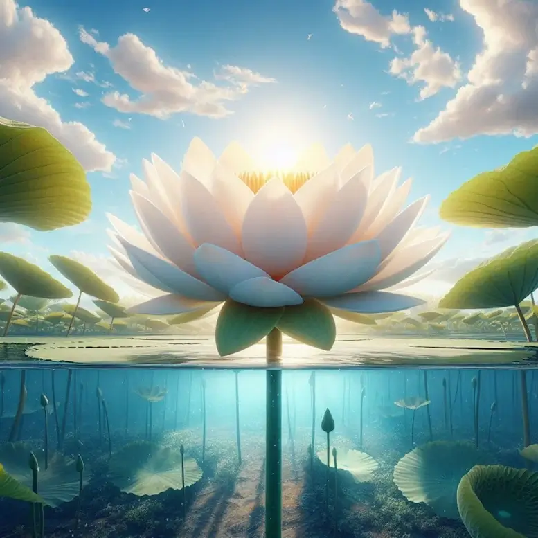 Image d'une fleur qui grandit vers le soleil.